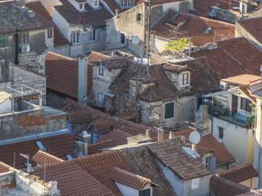 Bölünmüş Hırvatlar, Roma İmparatoru Diocletian 'ın eski kasaba sarayının kulesinden alınan hava görüntüsü.