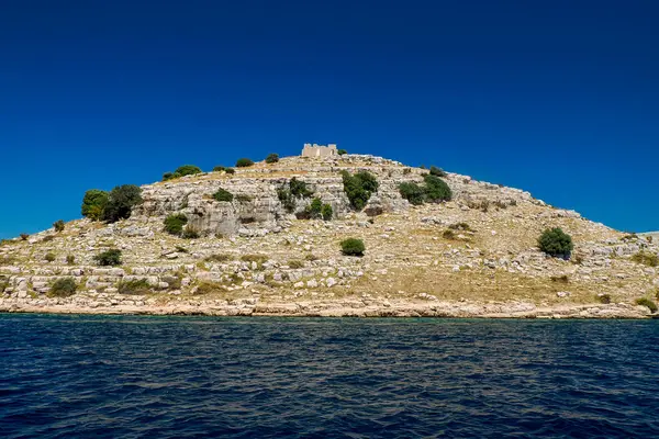 Ruines Anciennes Dans Archipel Îles Archipel Des Kornati Parc National — Photo