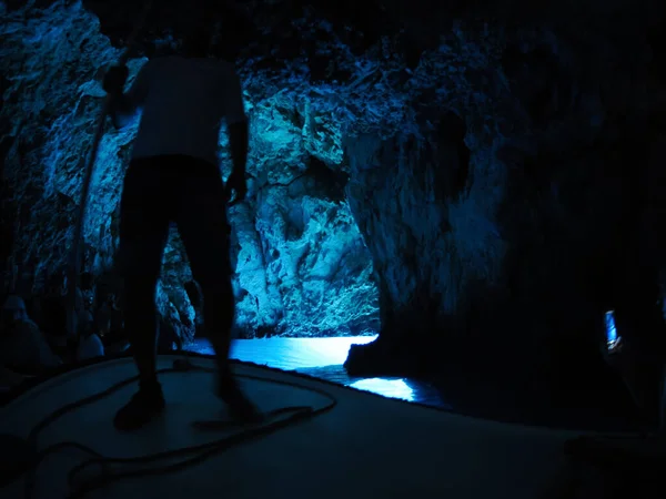 Dentro Cueva Azul Bisevo Vis Island Croacia — Foto de Stock