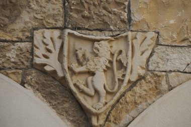 Dalmaçya 'nın ortaçağ kasabası Dalmaçya' nın Loggia 'sı Hırvatistan UNESCO Dünya Mirası Alanı Eski Şehir ve bina ayrıntıları.