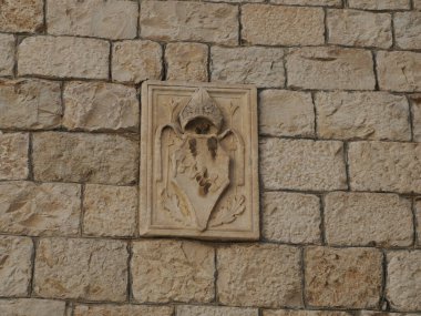 Dalmaçya 'nın ortaçağ kasabası Dalmaçya' nın Loggia 'sı Hırvatistan UNESCO Dünya Mirası Alanı Eski Şehir ve bina ayrıntıları.