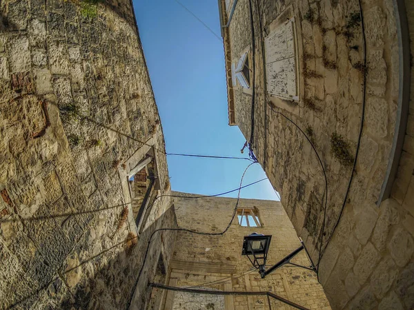 Trogir Mittelalterliche Stadt Dalmatien Kroatien Unesco Weltkulturerbe Altstadt Und Gebäude — Stockfoto