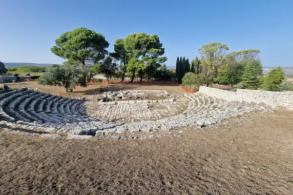 Ελληνικό Θέατρο Στο Palazzolo Acreide Επαρχία Συρακουσών Ιταλία — Φωτογραφία Αρχείου