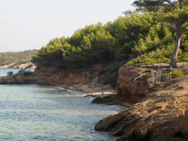 Porquerolles Adası, Fransa 'daki Notre Lady Plajı, Panorama manzarası