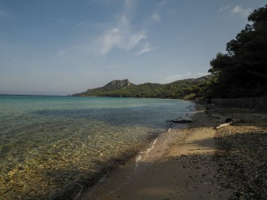 Porquerolles Adası, Fransa 'daki Notre Lady Plajı, Panorama manzarası