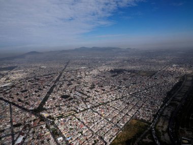 Uçak panoramasından Mexico City hava manzarası
