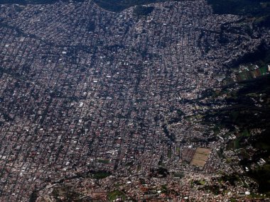Uçak panoramasından Mexico City hava manzarası