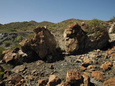 Magdalena Körfezi 'ndeki volkanik kayalar Santa Margarita Baja California Panorama Adası