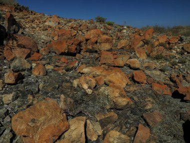 Magdalena Körfezi 'ndeki volkanik kayalar Santa Margarita Baja California Panorama Adası