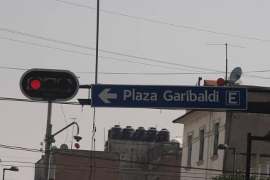 Plaza Garibaldi sokak tabelası Ciudad de Mexico, Meksika