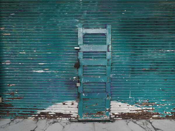 Old shop door in Zocalo ciudad de mexico, mexico city
