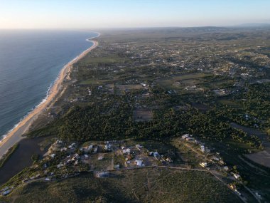 Todos Santos Meksiko Baja California 'nın İHA hava günbatımı görüntüsü Mirador bakış açısından kesinlikle