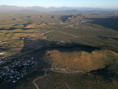 Todos Santos Meksiko Baja California 'nın İHA hava günbatımı görüntüsü Mirador bakış açısından kesinlikle