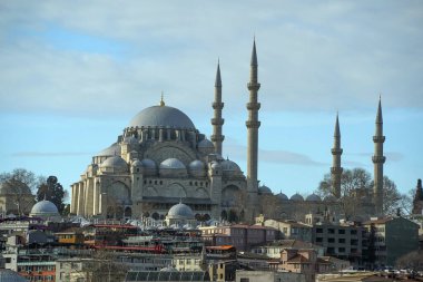 İstanbul, Türkiye 'deki Süleyman Camii Osmanlı İmparatorluğu. Şehirdeki en büyük camidir.