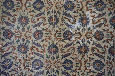 Geleneksel Türk Osmanlı seramik fayanslarının Ayrıntıları Çiçek Deseni