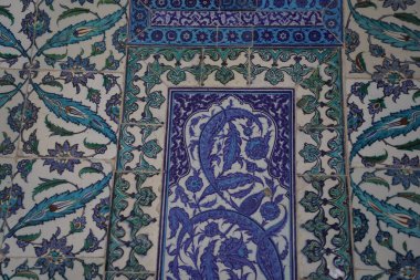 Geleneksel Türk Osmanlı seramik fayanslarının Ayrıntıları Çiçek Deseni