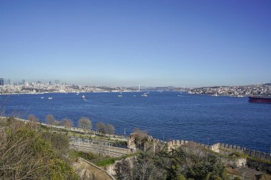 Topkapı Sarayı 'ndan Marmara deniz manzaralı İstanbul hindisi.