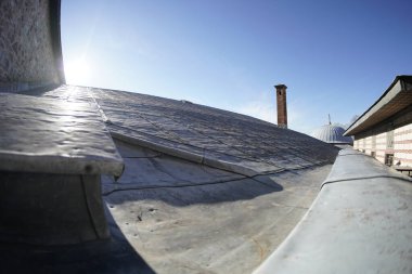 İSTANBUL, TURKEY - 5 Ocak 2024: Topkapı Sarayı İstanbul, Türkiye, Antik Osmanlı malikanesi manzarası - Harem iç görünümü