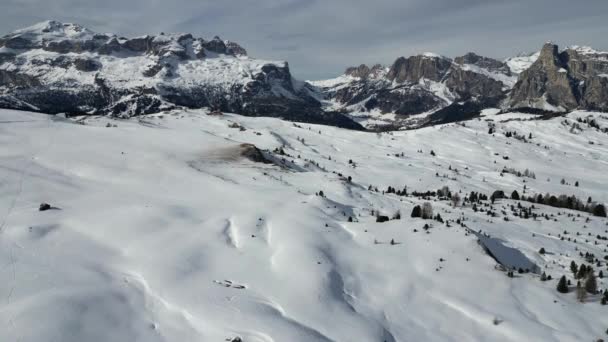 Delle Erbe Pass Med Putia Bjergsne Dolomitterne Udsigt Val Badia – Stock-video