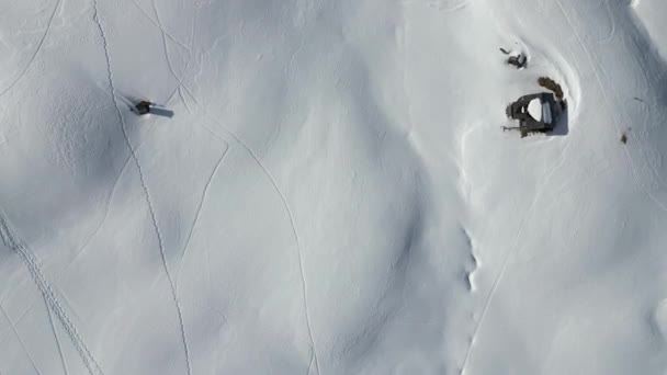 白云石上的雪在冬季空中俯瞰巴迪亚全景无人机画面 — 图库视频影像