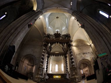 TRENTO, ITALY- 11 Şubat 2024: Trentino-Alto Adige bölgesindeki San Vigilio Katedrali.