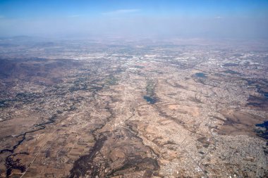 Ilerma Gölü Meksika hava manzaralı uçak panoraması.