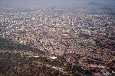 Uçak panoramasından Meksika şehri hava manzarası