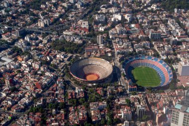 Mexico City Stadyumu uçak panoramasından havadan manzaralı