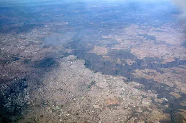 Guadalajara mexico aerial view from aircraft airplane with huge grand canyon