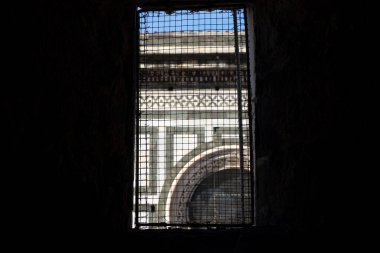 Floransa giotto kulesinin merdiven içi. Santa Maria dei Fiori Katedrali yakınlarında. Brunelleschi Dome, İtalya.