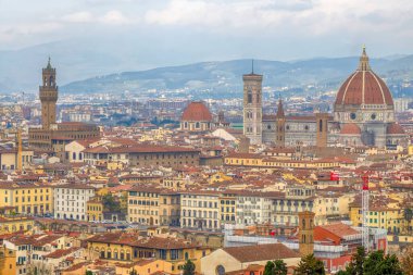 San Minato Kilisesi 'nin Floransa Kubbesi brunelleschi manzarası.