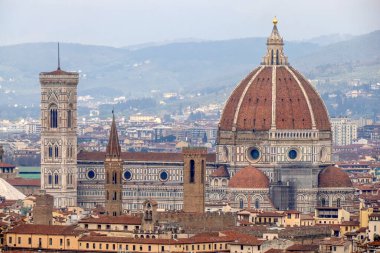 San Minato Kilisesi 'nin Floransa Kubbesi brunelleschi manzarası.