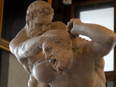 FLORENCE, İTALYA - 24 Mart 2024 Uffizi Galerisi dünyanın en önemli müzelerinden biri.