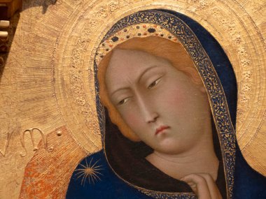 FLORENCE, ITALY - 24 Mart 2024 - Uffizi Galerisi Simone Martini 'nin dünyanın en önemli müzelerinden biri