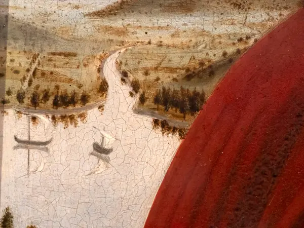 FLORENCE, ITALY - 24 Mart 2024 - Uffizi Galerisi Federica da Montefeltro ve Di Battista Sforza 'nın Piero della Francesca' nın portresinin dünyanın en önemli müzelerinden biri