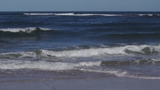 Aveiro Portugal Atlantic Ocean Beeach Waves Slow Motion — Stock video