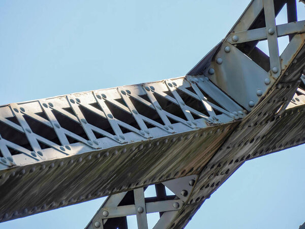 Porto an Unusual view of Luis I Bridge over Douro River , Portugal