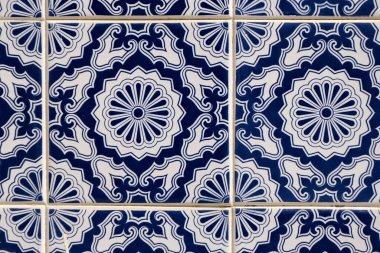 Aveiro, Portekiz, Portekiz fayansları Azulejo. Evin dış duvarlarını dekore etmek için geleneksel desen