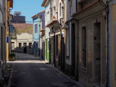 Aveiro Pictoresque Village Caddesi Manzarası Portekiz 'in turistik beldesi
