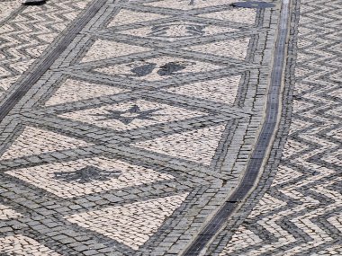 Aveiro Pictoresque Village sokak manzaralı mozaik kaldırım, Portekiz Turizm Tarihi Venedik