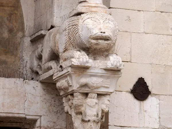 Verona Kubbesi Katedral Kilisesi dış heykelleri, Veronese heykeltraşı Brioloto 'nun atölyesine atfedilen Roma heykelinin detaylarını anlatır.