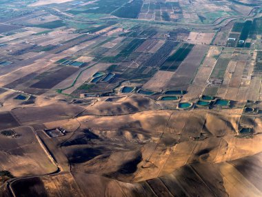 Yanardağ bölgesi, Sicilya ekili, hava sahaları, uçak manzarası.