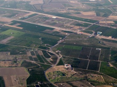 Yanardağ bölgesi, Sicilya ekili, hava sahaları, uçak manzarası.