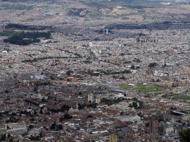 Bogota Metropolis Kolombiya Monserrate 'den hava görüntüsü