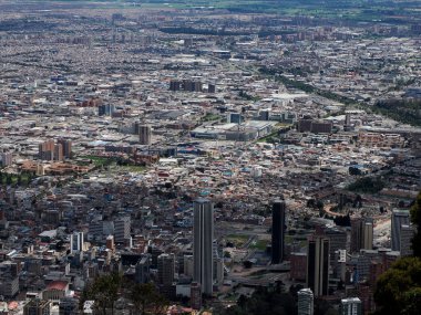 Bogota Metropolis Kolombiya Monserrate 'den hava görüntüsü