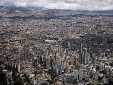 Bogota Metropolis Kolombiya Monserrate 'den hava görüntüsü