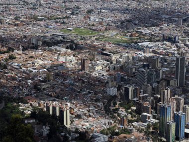 Bogota Metropolis Kolombiya Monserrate 'den hava görüntüsü