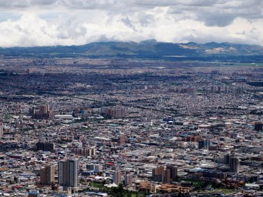 Bogota Metropolis Kolombiya Monserrate 'den hava görüntüsü