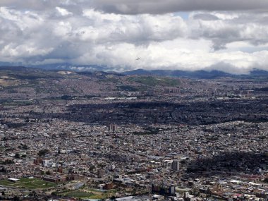 Bogota Metropolis Kolombiya Monserrate 'den hava görüntüsü