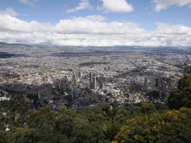 Bogota Metropolis Kolombiya Monserrate 'den hava görüntüsü